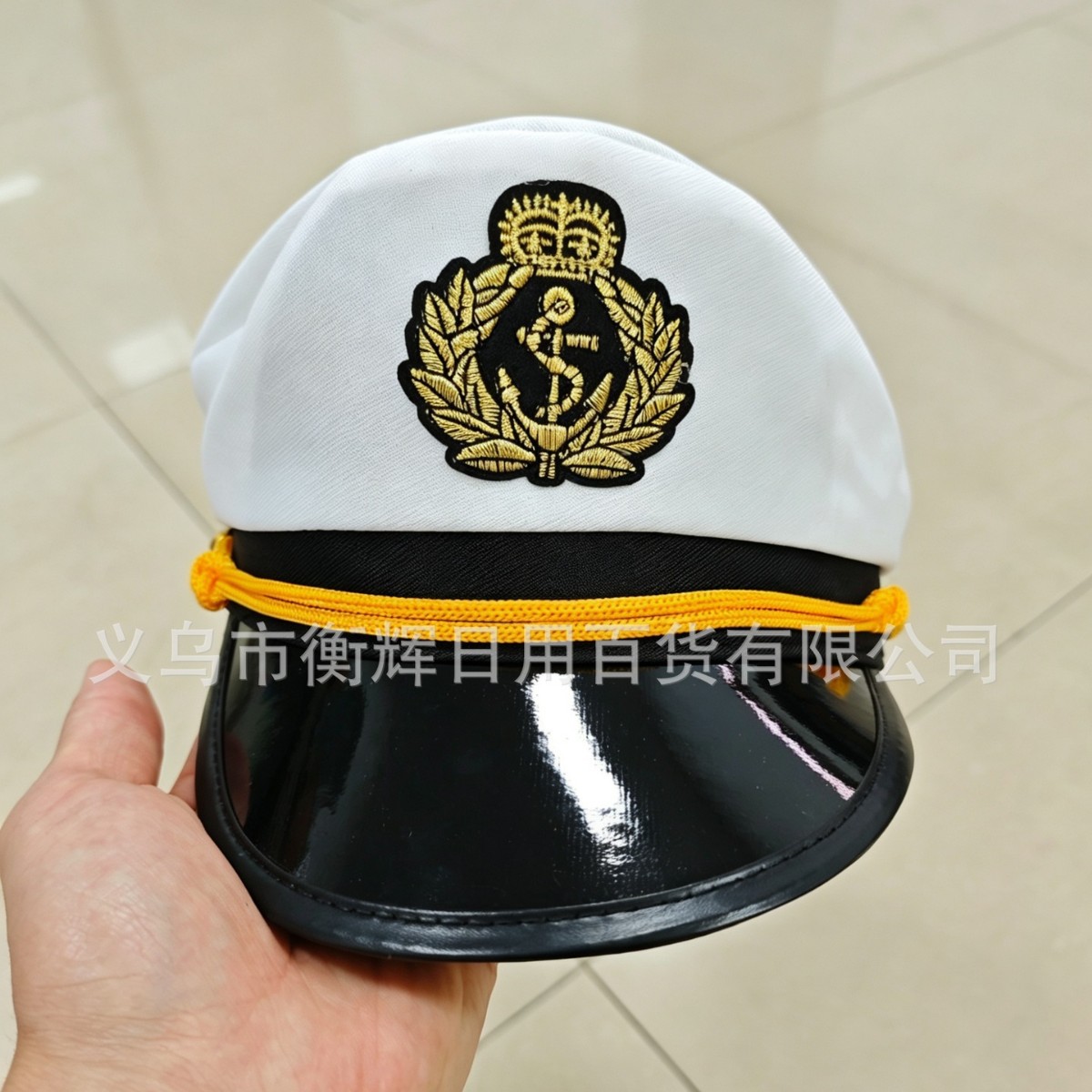 Sombreros de bordado transfronterizos blancos marineros niños sombreros navales espectáculos festivos sombreros de capitán sombreros uniformes image 3