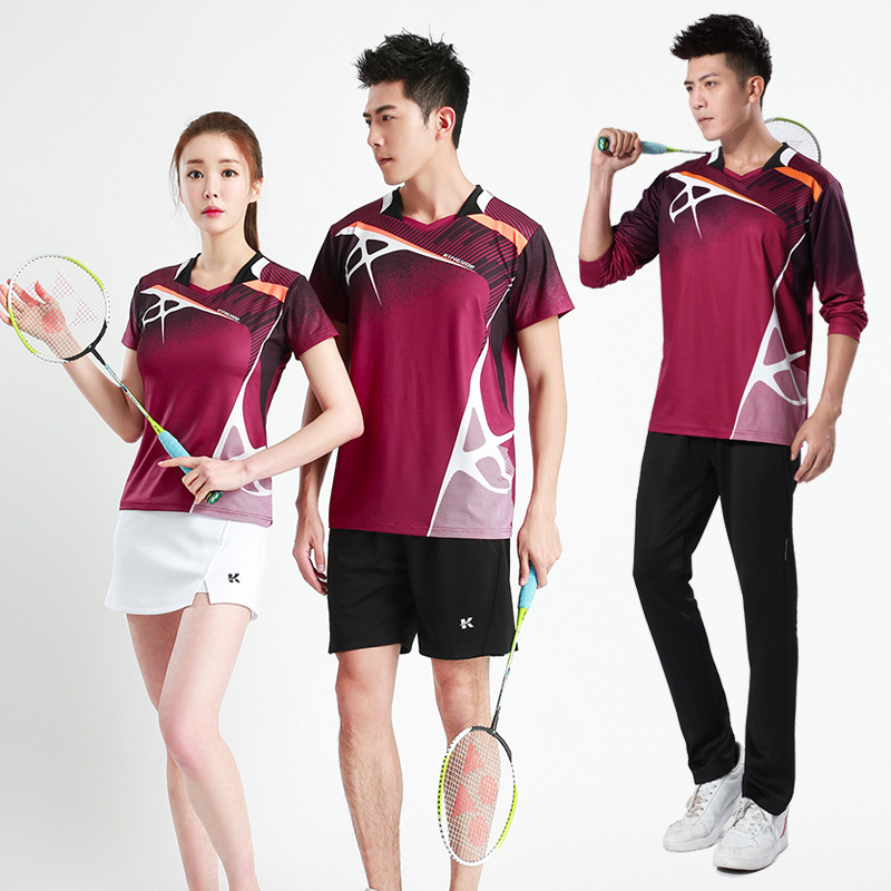 Breathable Badminton Suit Women's Skirt Tennis Suit Table Tennis Suit Men's Volleyball Training Suit Printed Running Sportswear