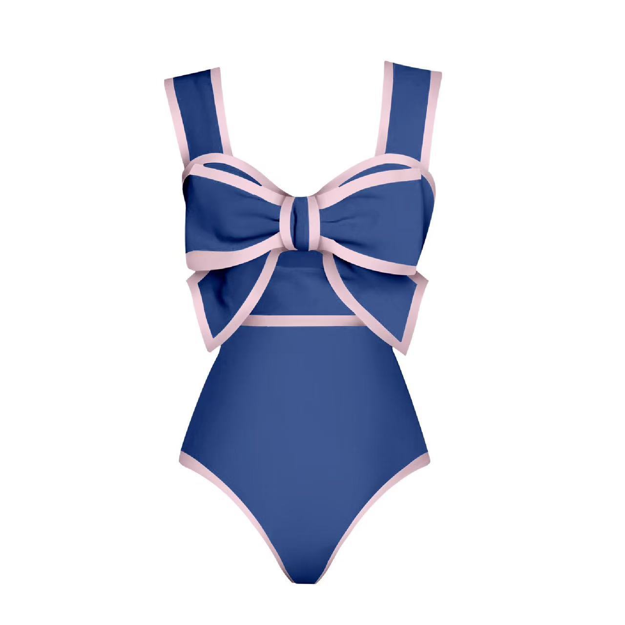 Modischer Damen Badeanzug Mit Schleife Und Rock Im Retro Design_voghion.com