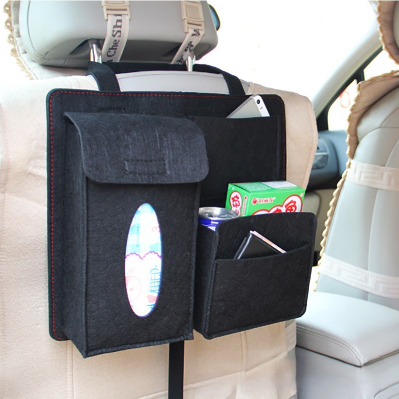 Qìchē Multifunctional Car Storage Bag Car Storage Box Hanging Bag Car Seat Back Organizer (Car storage bag/box) - black