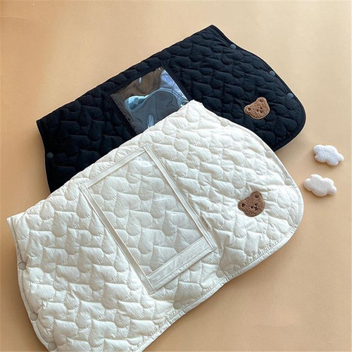 ins Korean baby stroller warm gloves stroller handle windproof handlebar cover with mobile phone pocket