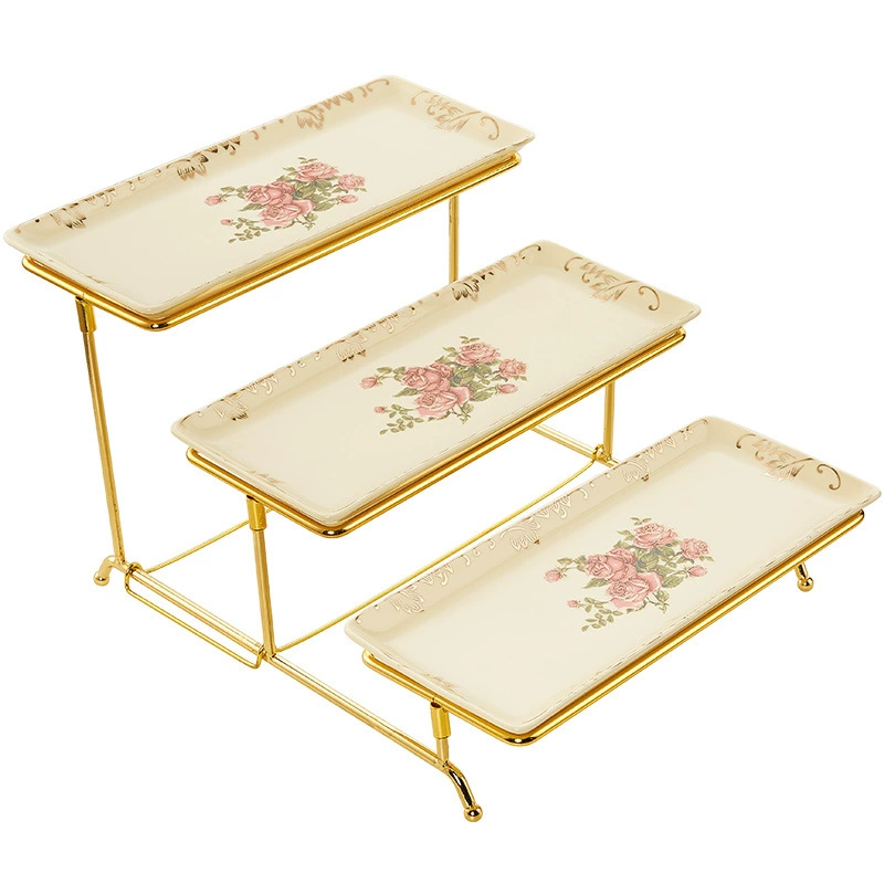European -style ceramic snacks home three -layer cake dessert dessert dessert candy snack pallet party afternoon tea pastry plate