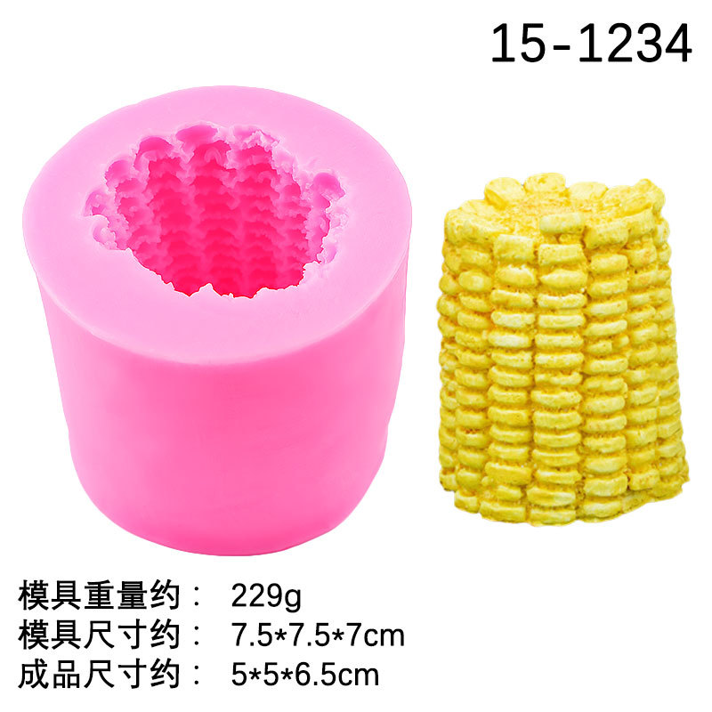 Molde de Silicona Forma de Maíz 3D Decorativo para Hornear y Velas