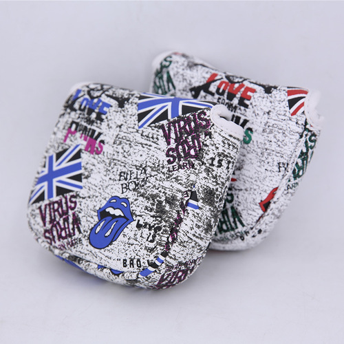 Foreign trade e-commerce golf putter cover wholesale PU leather magnet closed semicircular square style protective cover manufacturer