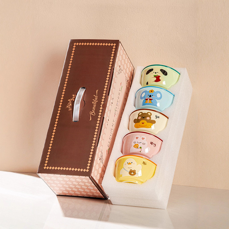 アニマルランド ライスボウル ホーム 2025 新しい誕生日ギフト食器子供用小ボウル個人用かわいい磁器ボウル|undefined