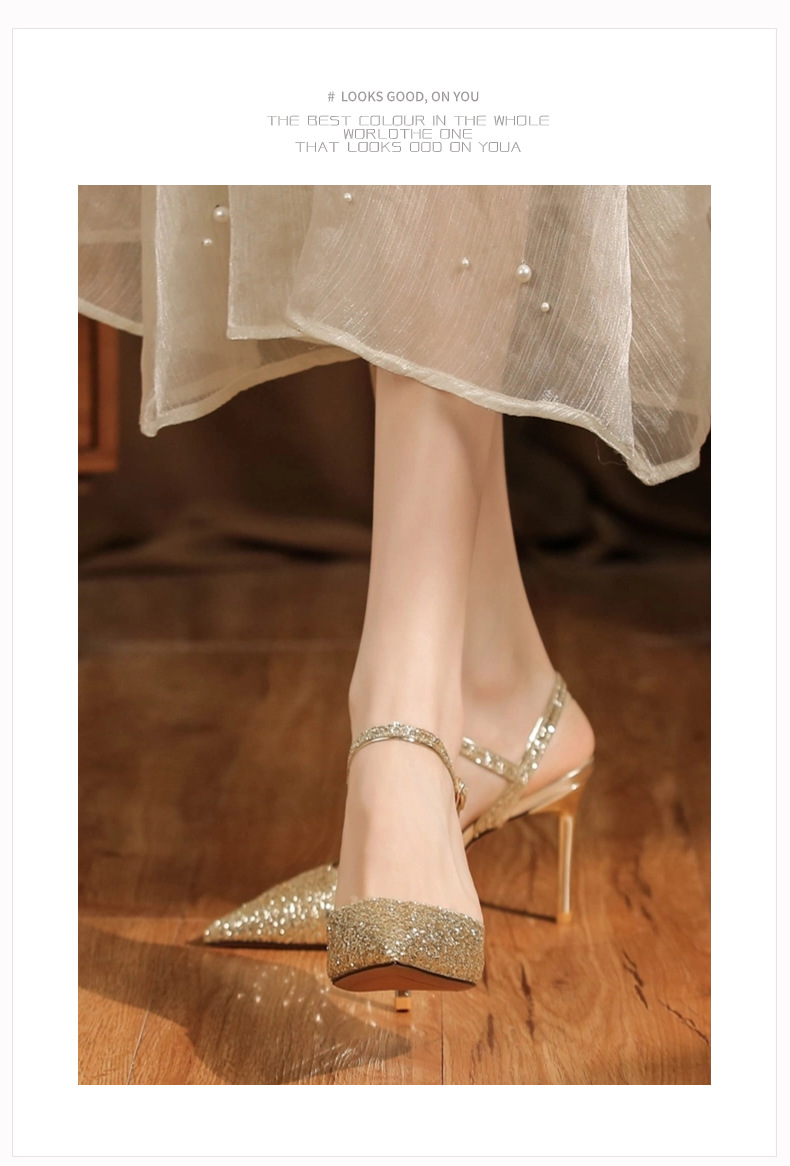 2024 Neues Pailletten-Stirnband, hinten leere High Heels, Sandalen, zwei Tragen, High Heels, High Heels, Eleganz, Pendeln, professionelles Bankett_voghion.com