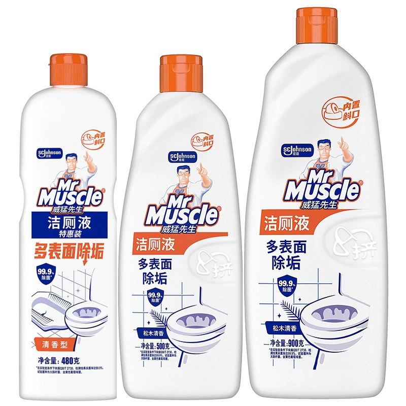 Жидкость для чистки туалетов Mr. Muscle, для ванных комнат, унитазов, сидячих унитазов, писсуаров и чистки туалетов.