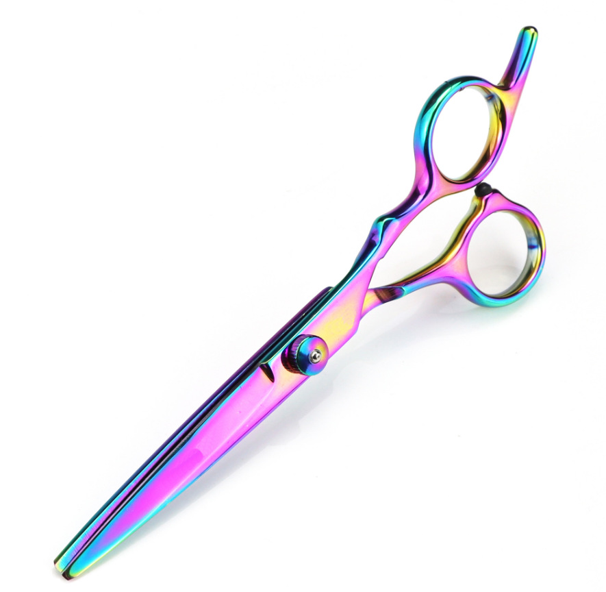 Venta al por mayor tijeras planas de acero inoxidable de 6 pulgadas tijeras de dientes tijeras finas oro/azul/color/púrpura/Negro precio de venta directa de fábrica es excelente