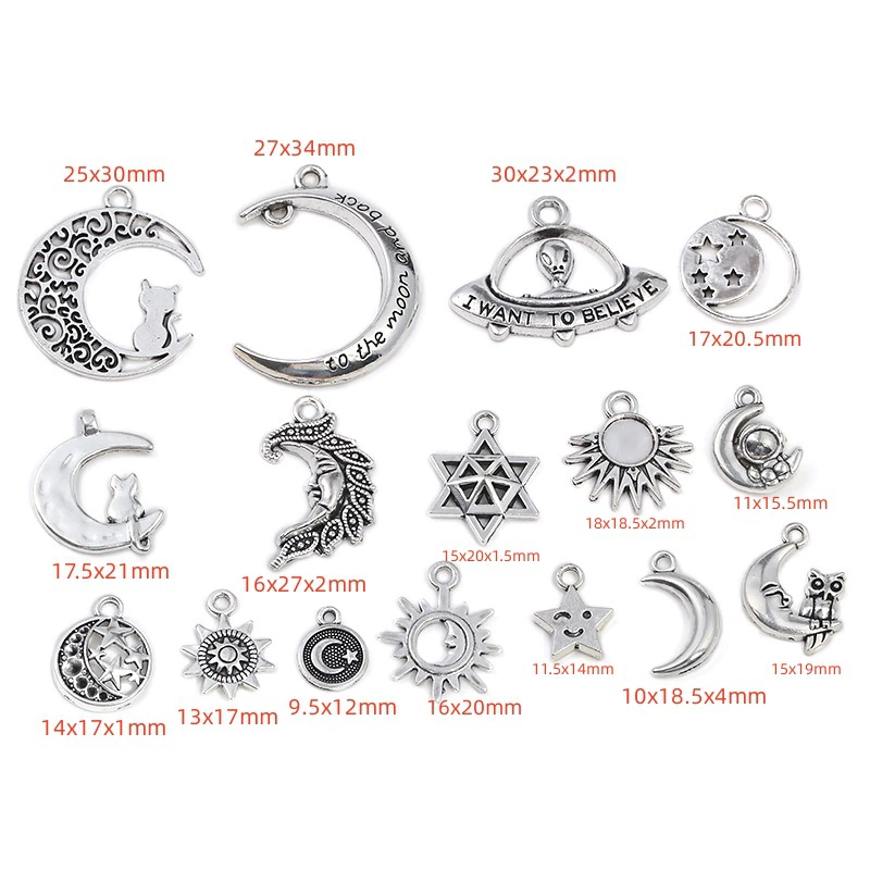DIY винтажный сплав ювелирные аксессуары Солнечный лунный космический корабль подвеска декоративные изделия