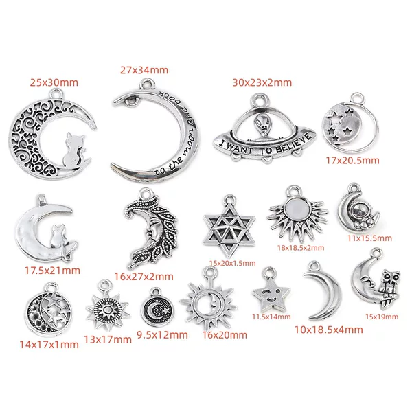 DIY Retro Alloy Accessories Sun Moon Spaceship Pendant Handicraft Accessories