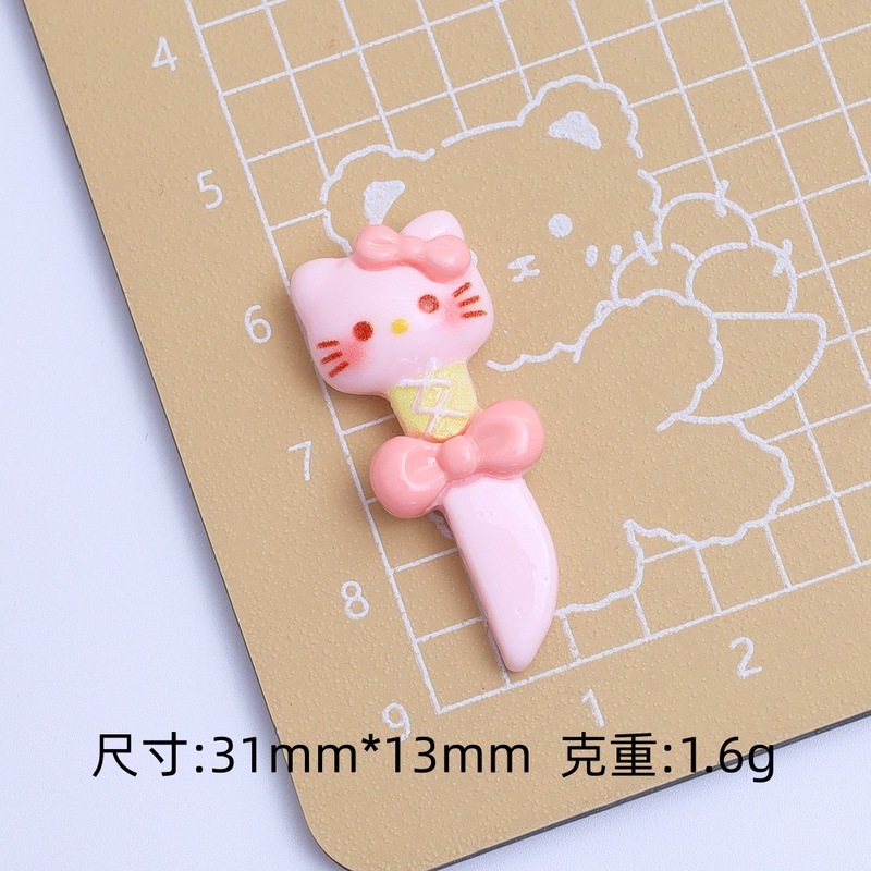 可爱喵喵勺子食玩卡通手工diy饰品配件奶油胶树脂小配件发夹材料|undefined