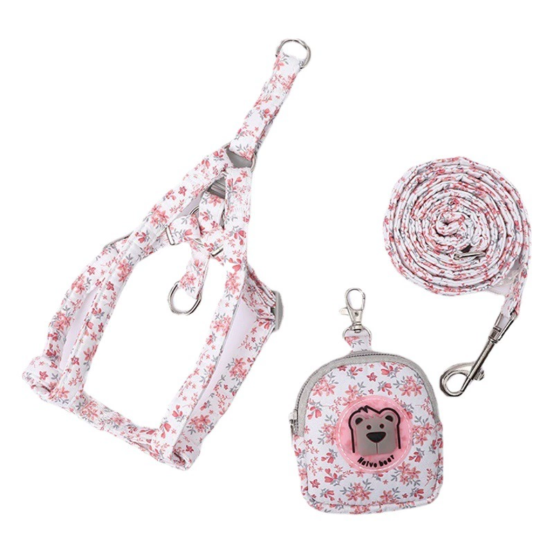 Товары для животных: поводок для собак, цветочный, высококачественный, с шлейкой, разноцветный, светящийся, прямые продажи от производителя для внешней торговли