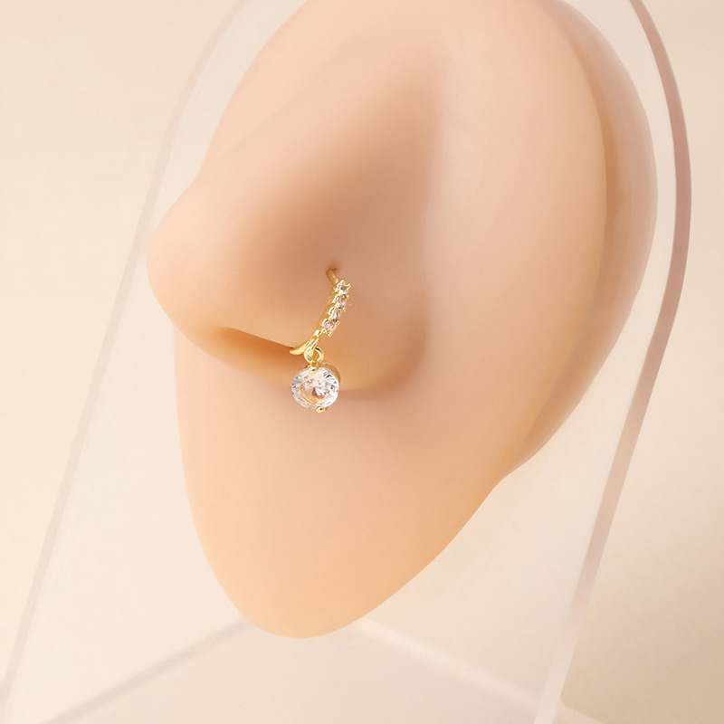 Copper Zircon Nose Piercing Ring Butterfly Heart And Cross_voghion.com