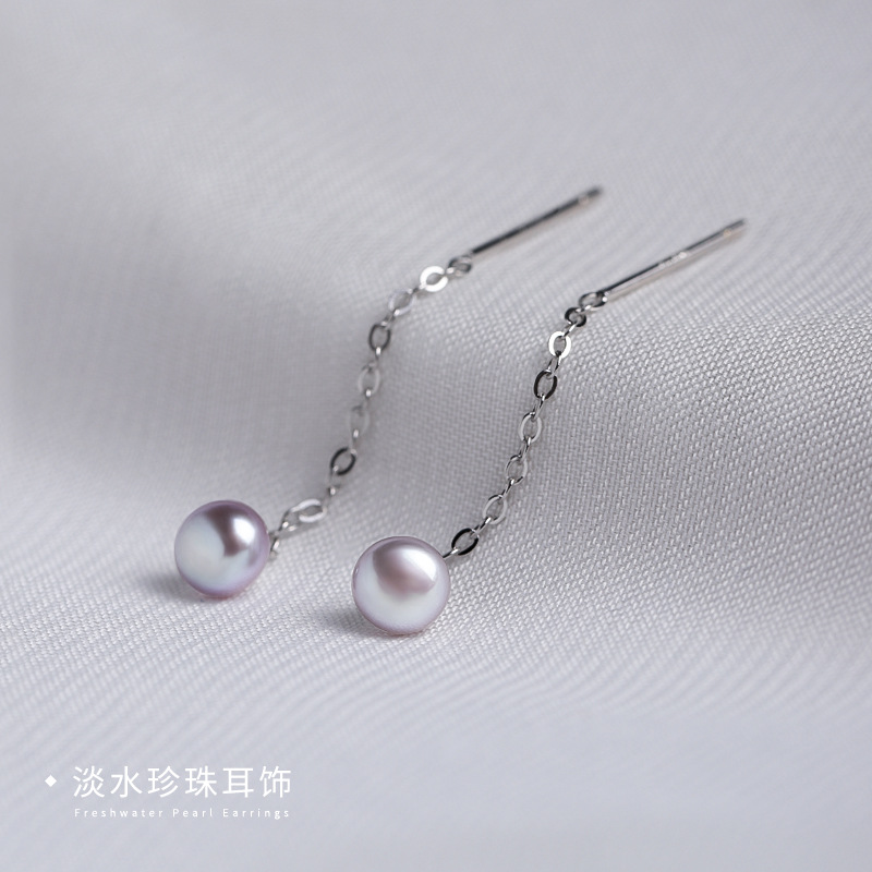 S925 pendientes de perlas de agua dulce de plata esterlina para las mujeres 2022 nuevos pendientes de moda simple temperamento pendientes joyería del oído