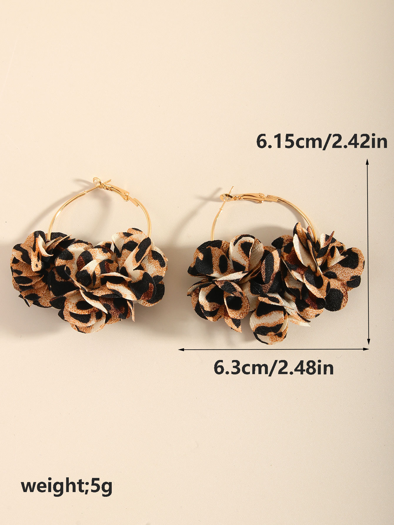 Women's Gender Printing Design 1 Pair Elegant Lady Geometric Leopard Printing Alloy Mixed Materials Earrings