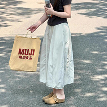 工装半身裙女2026新款高腰显瘦a字半裙垂坠感小个子夏季南瓜长裙