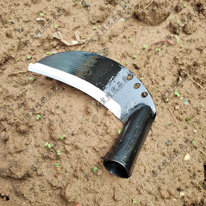 镰刀农用割草刀镰刀头链刀短柄镰农村家用割麦子收庄稼镰刀柄直把