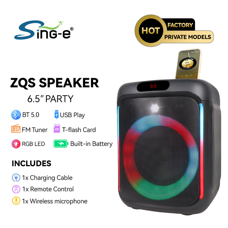 SING-E ZQS-6170 6.5inch カード Bluetooth スピーカー マイク付き リモコン ポータブル スピーカー|undefined
