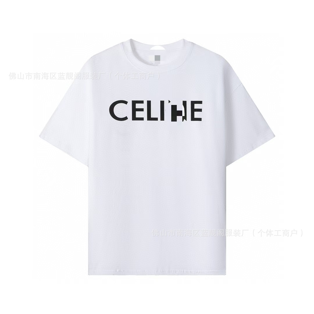 正しいバージョン2024新贅沢潮CEL古典的な基礎モデルのアルファベットプリント男女ゆるい半袖tシャツ280g