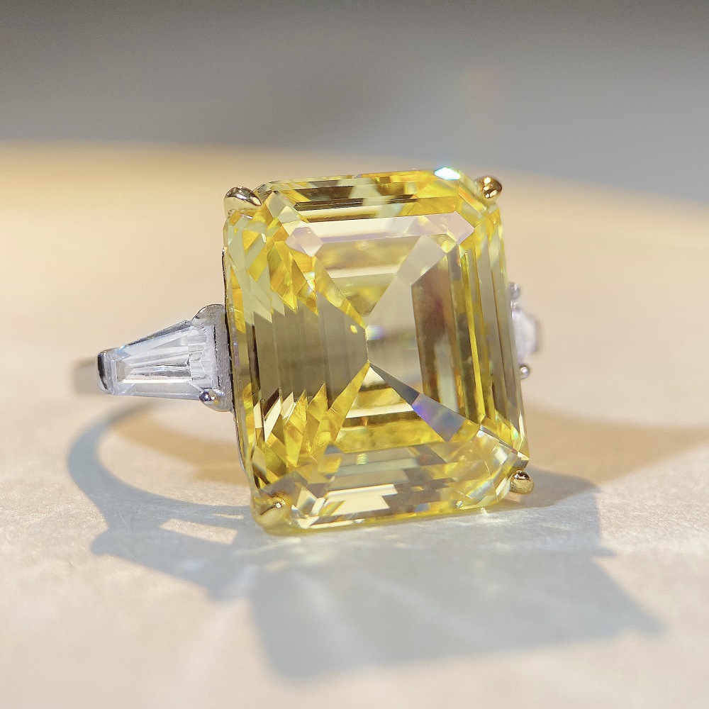 Fashion Square Sterling Silver Plating Zircon Rings 1 Piece