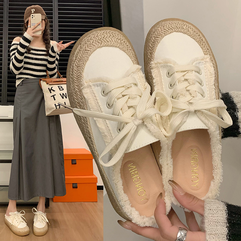 Lazy Slippers for Women 2026 Summer New Fashion Canvas Versatile Lace-Up Casual Closed-Toe Mule Half Slippers for Outdoor Wear Lazy Slippers for Women 2026 Summer New Fashion Canvas Versatile Lace-Up Casual Closed-Toe Mule Half Slippers for Outdoor Wear