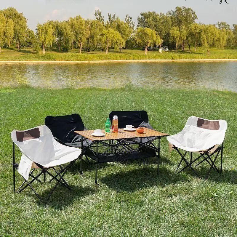 Silla de luna plegable al aire libre, silla de camping a prueba de agua, silla de descanso portátil y portátil