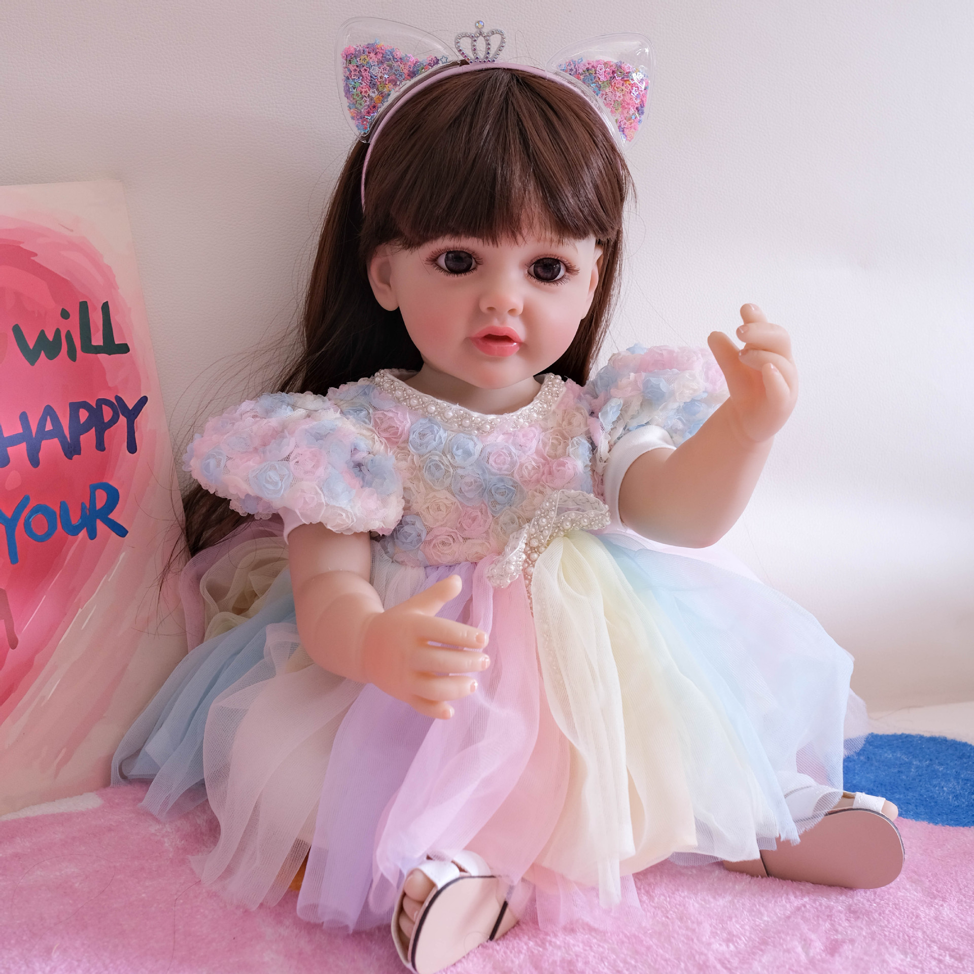NPK 55cm pegamento completo simulación muñeca reborn Betty transfronteriza e-commerce suministro entrega de una sola pieza