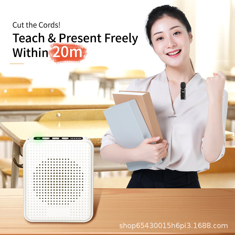 越境用アンプ付きラベリアマイク、ノイズキャンセリング、小型、教師、ガイド向け、ノイズなし、Bluetooth 5.2、ワイヤレス、ポータブル|undefined