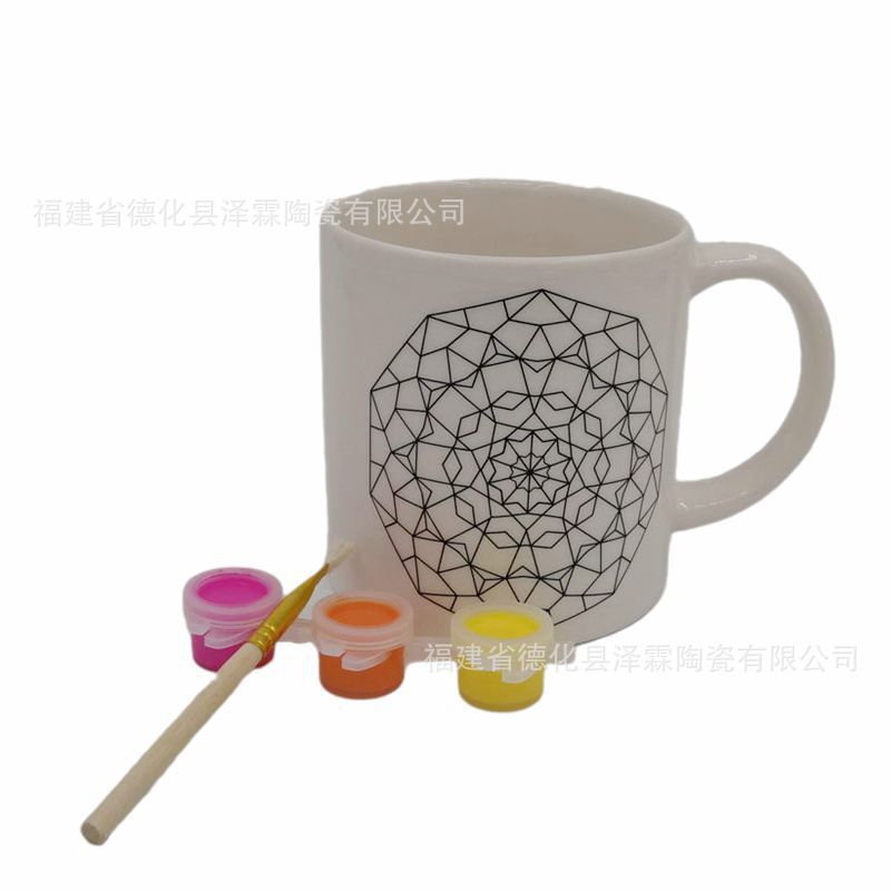 Taza de marca creativa taza de cerámica taza de graffiti taza de pintura taza no se borra regalos del día del niño capacitación comercio exterior original