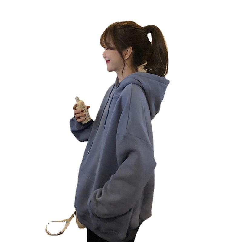 Suéter forrado de vellón para mujer Otoño e Invierno Nuevo estilo coreano con capucha suelta calle frita diseño suelto nicho camisa de mujer moda al por mayor