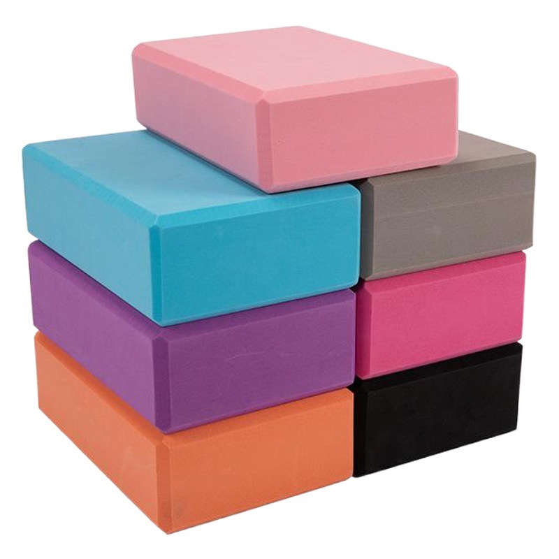 Two-color yoga brick eva thickened yoga auxiliary yoga brick foam dance brick 200g manufacturers support logo
