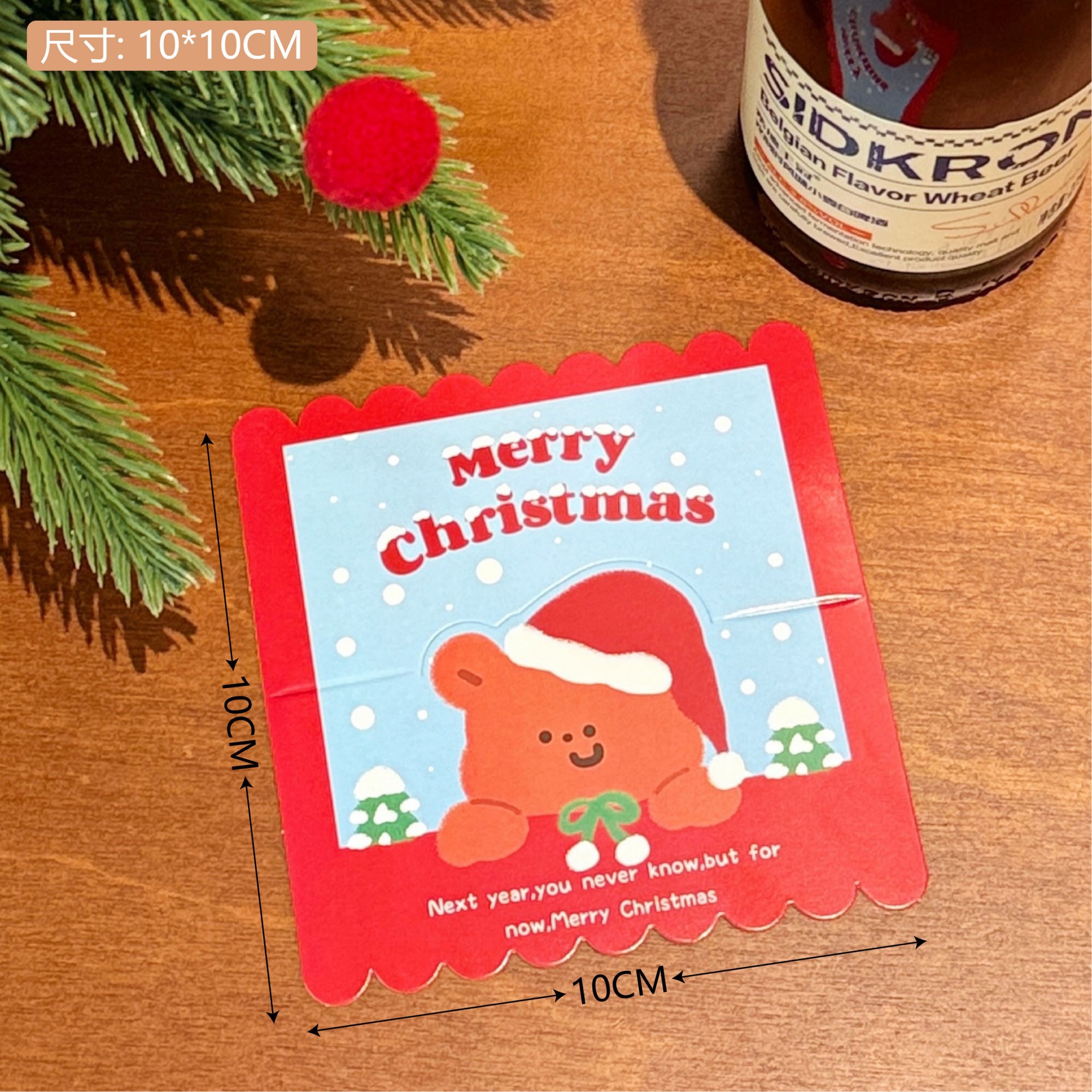 Tarjeta de Embalaje Navideño de Papel con Diseño de Dibujos Animados para Regalos