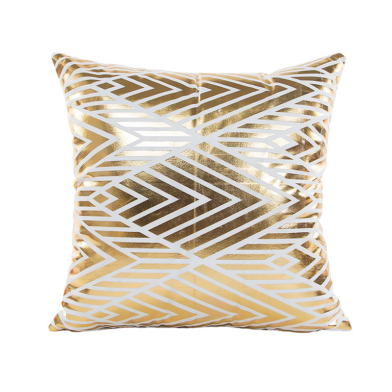 Funda de almohada con estampado dorado para el verano 2026, suave y cómoda, decoración para sofá, funda de almohada moderna para el hogar, disponible para venta al por mayor. image 15