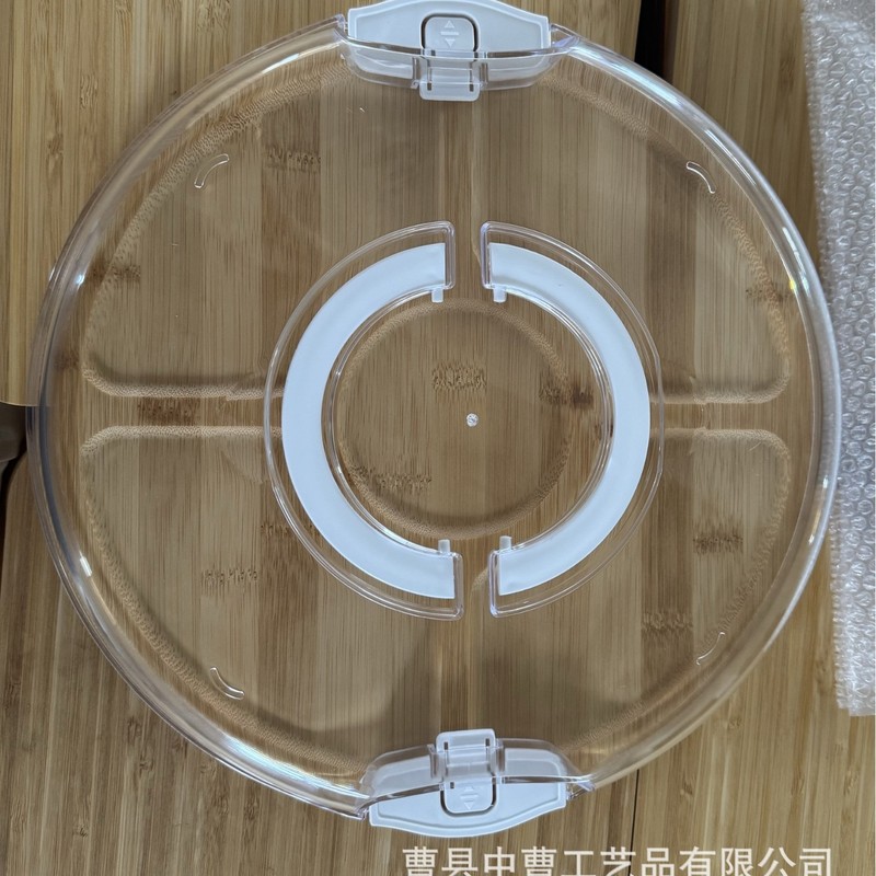 竹分割ディナープレート家庭用フルーツスナック盛り合わせリビングルームドライフルーツプレート透明な収納ボックス付き|undefined