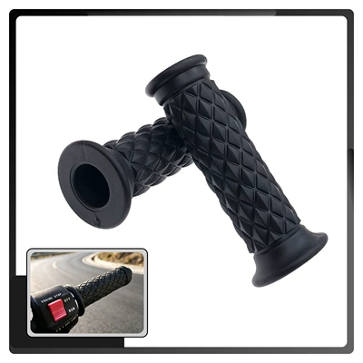 Motorcycle Handle Cover Soft Rubber, Diamond-Shaped Handlebar Grip