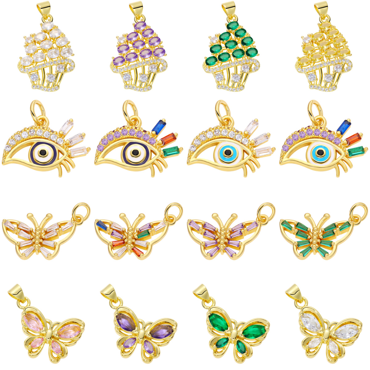 9g Weight Pendant Jewelry Making Type Zircon Inlay Material DIY Jewelry Accessories Classification 1 Piece Quantity Copper Material Devil's Eye, Palm, Heart Shape Pattern Enamel, Plating Design Retro, Classic Style Style 1 Piece Copper Zircon Devil's Eye Palm Heart Shape Pendant 6