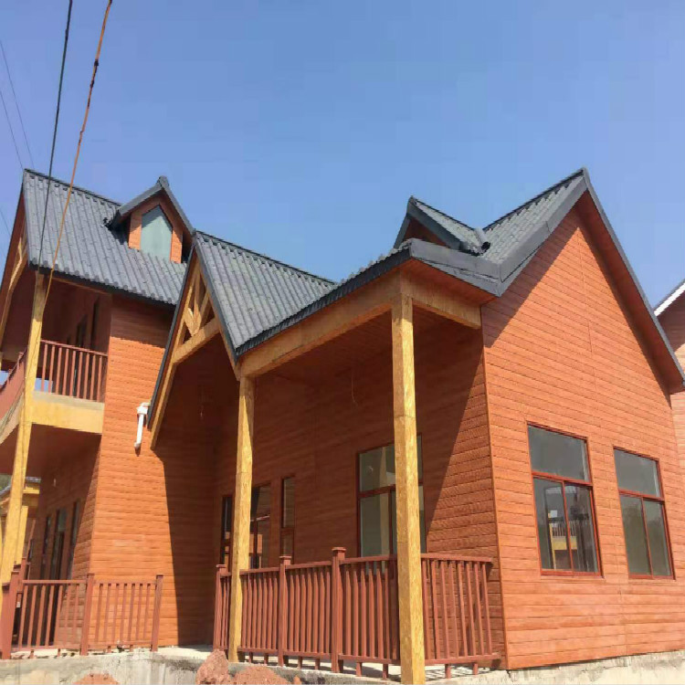 兴安仿古彩石金属瓦 博古大小翘脚中式风格徽派建筑围墙施工