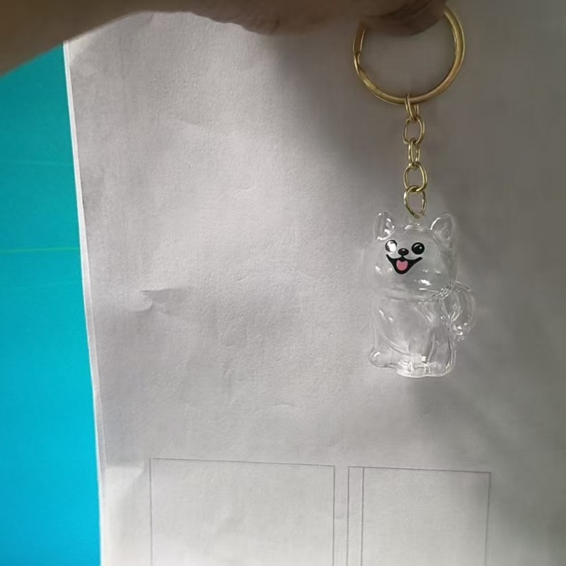可爱小狗透明毛发收纳盒动物毛球胶囊挂件装饰纪念防尘盒收集玩具|undefined