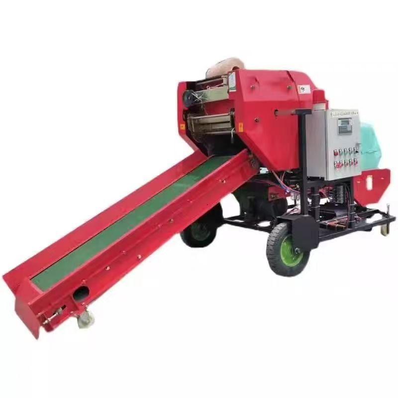 Máquina de empaque de silaje automático de paja de maíz empaquetando y empaquetando máquina integrada de empaque de silaje de forraje