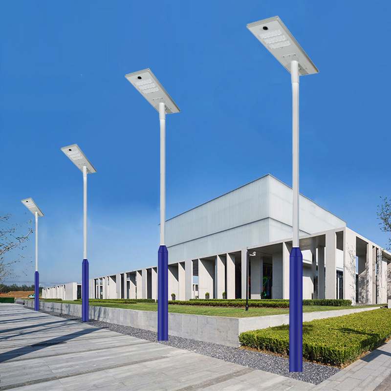 lámpara de calle solar integrada aluminio proyecto de carretera paisajismo parque comunitario lámpara de patio de alta potencia luz intensa