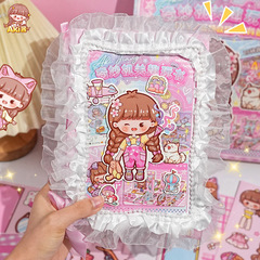 Aki-chan's wonderful machine fun book exquisite lace diy collage material scene book children girls gift