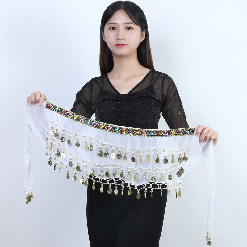 Danza del vientre más cadena de cintura de diamantes danza india toalla de cadera danza del vientre práctica de fitness cadena de cintura fitness fitness para principiantes cadena de cintura mujer