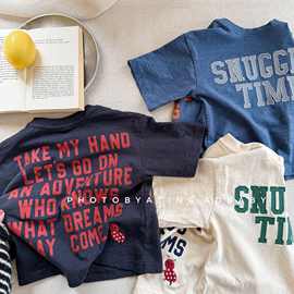 2026童装夏季儿童韩版活性印花女童无袖T恤夏装男童打底衫6230