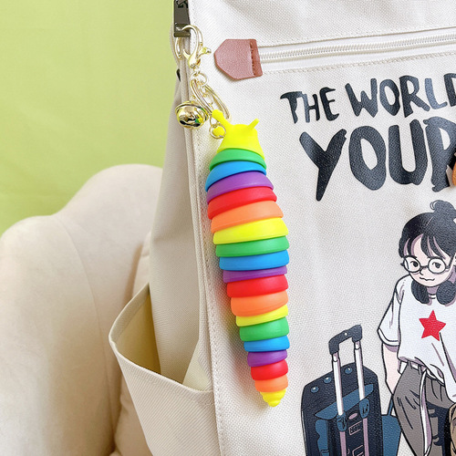 Creative decompression slug pendant cute cartoon bag pendant caterpillar keychain car key chain