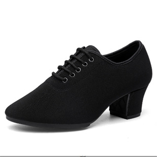 Oxford cloth professional Latin dance shoes women's adult black soft-soled teacher dance shoes body square dance shoes new style