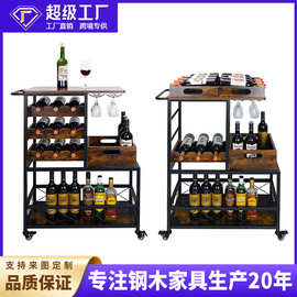 跨境热销手推餐车摆摊车酒店餐厅送餐车茶水车酒架厨房置物架批发