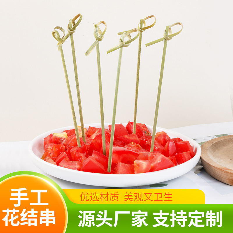Spot wholesale disposable bamboo fruit stick creative bamboo stick flower string bamboo stick KTV fruit stick dim sum stick