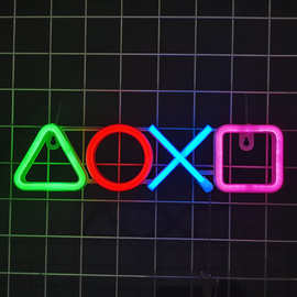 LED游戏PS4手把霓虹灯造型彩灯网红电竞房间装饰挂墙氛围灯节日布