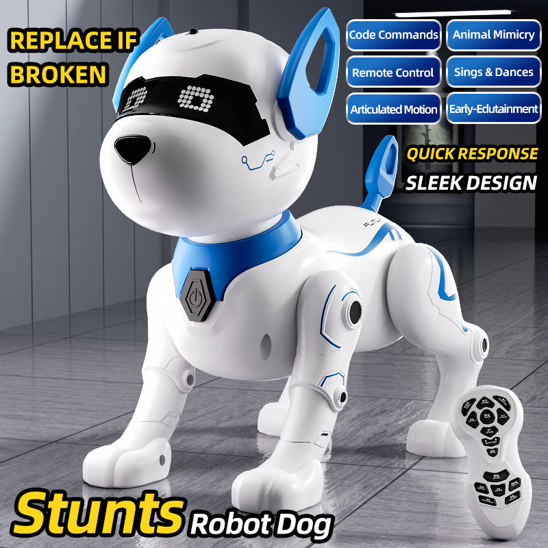 Acrobacias transfronterizas programación inteligente robot perro multifuncional táctil control remoto perrito juguete de inducción eléctrica para niños