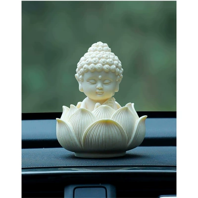 Buddha Lotus car ornaments car center console new high-end interior decorations safe atmosphere national style (Car ornaments) - tathagata-buddha-lotus-ornament